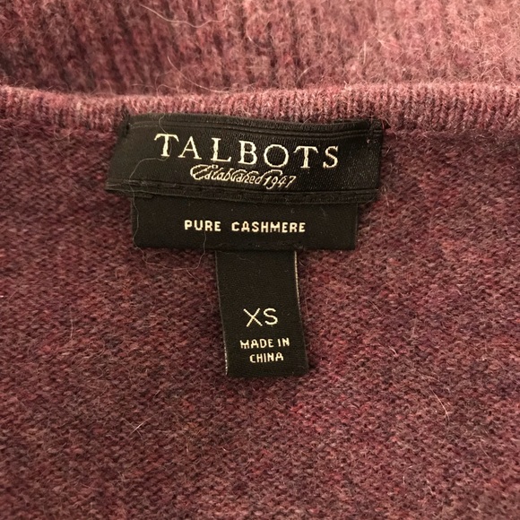 Talbots 100% Cashmere Ribbed Ruffle Cardigan - Picture 4 of 5